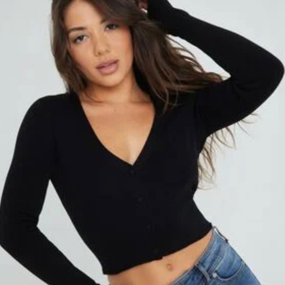 Garage Cardigan Kendra Rolled Black Size Small
